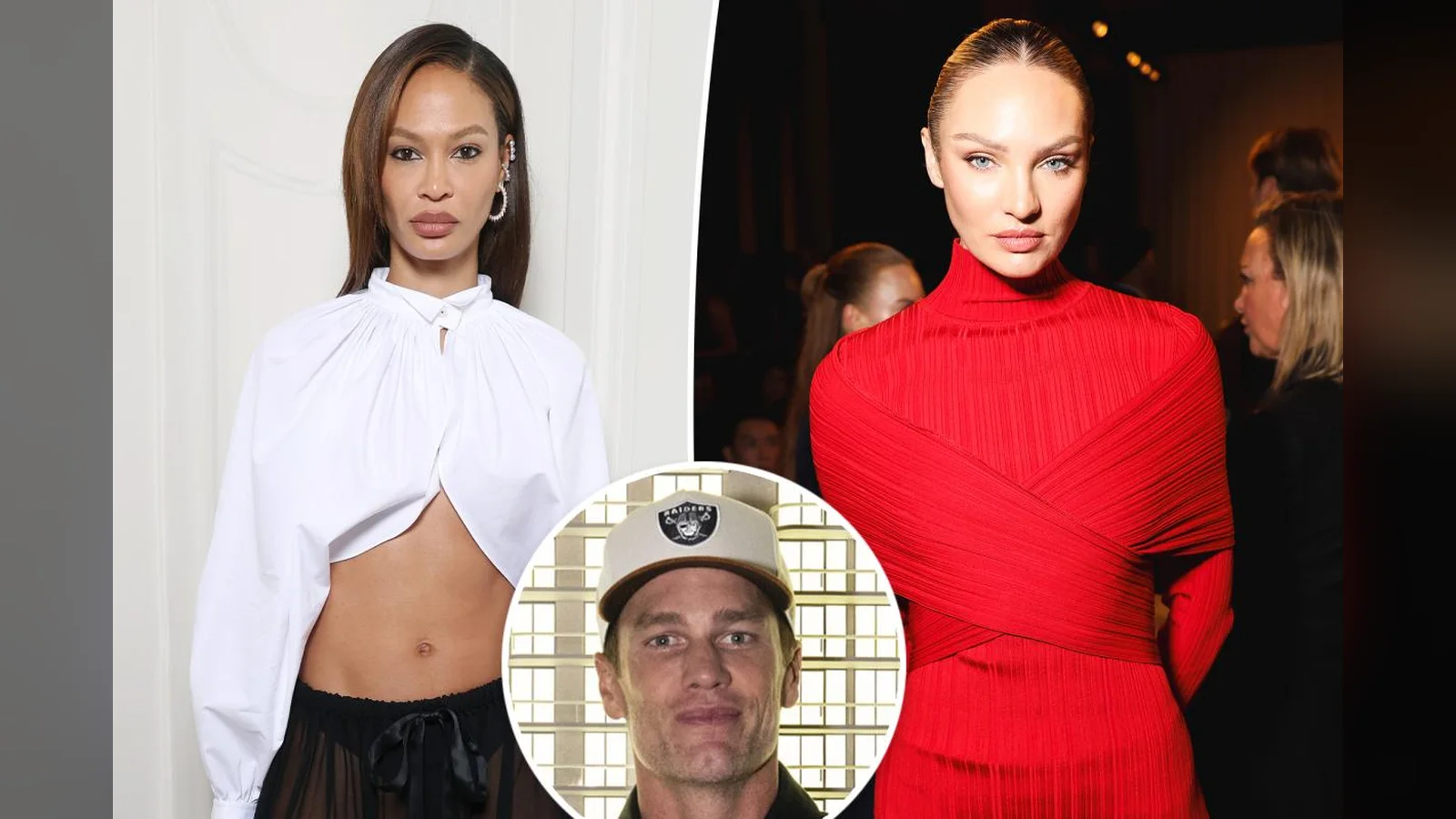 Siêu mẫu Joan Smalls, Candice Swanepoel và ảnh nhỏ Tom Brady ở giữa