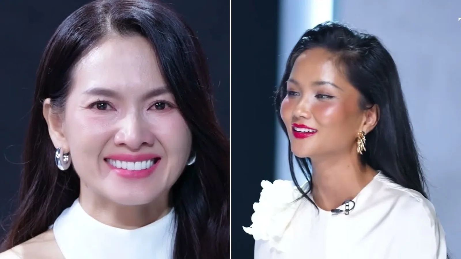 Anh Thư (trái) và H'Hen Niê trên ghế huấn luyện viên The Face Vietnam 2026