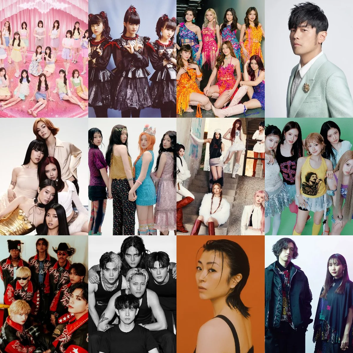 Ảnh ghép các nghệ sĩ gửi bài vào hạng mục Best Asian Pop Music Performance của Grammy 2027